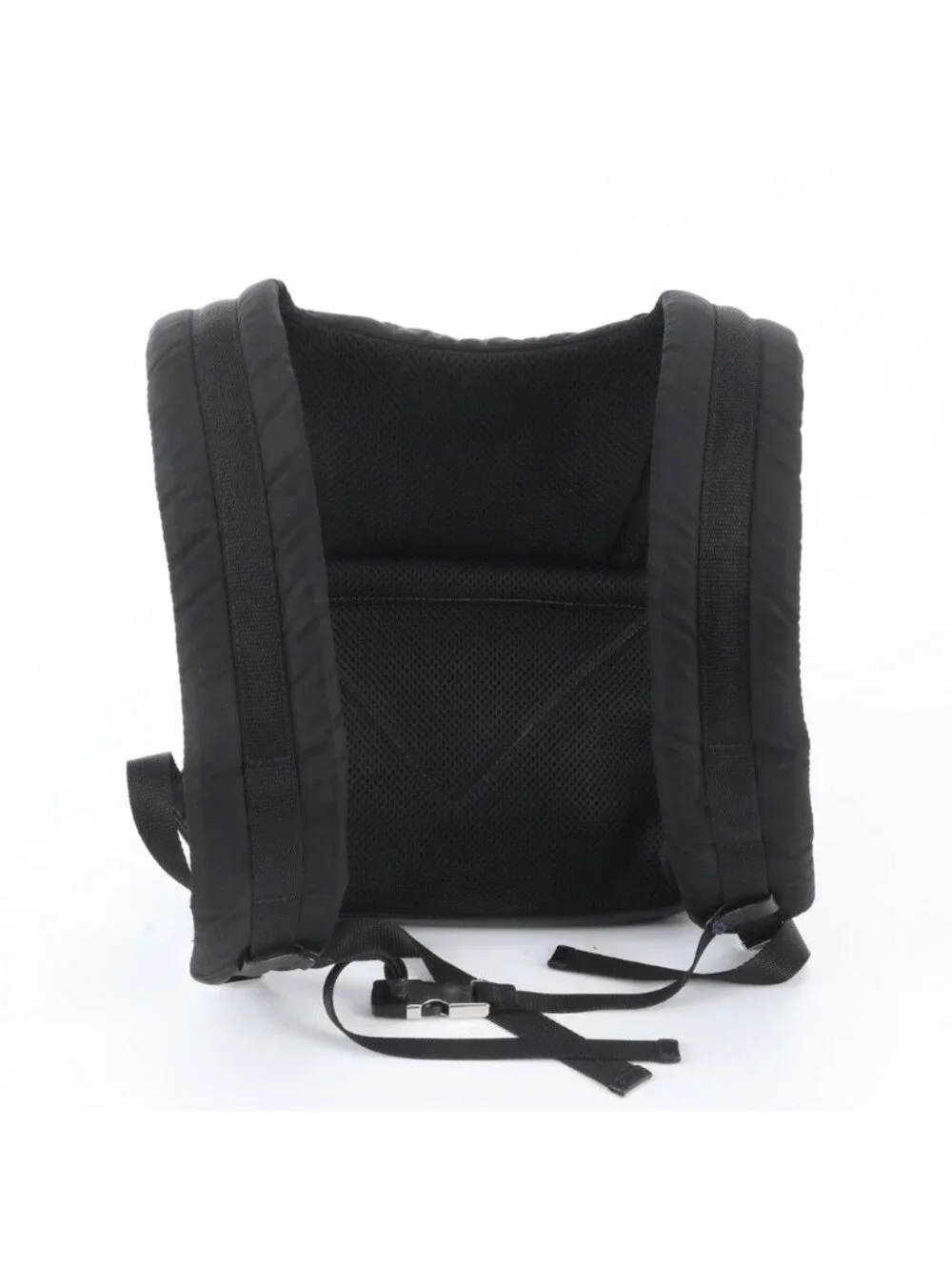 Prada White Tag Triangle Logo Leather Backpack Business